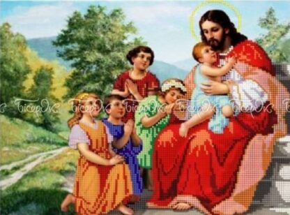 "Gesù e i bambini". Schema ricamo a perline - Image 2