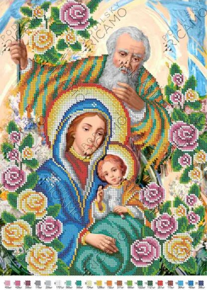 "La Sacra Famiglia"-03. Schema ricamo a perline