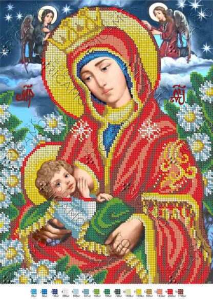 "Madonna del Latte. La margherita". Schema ricamo a perline