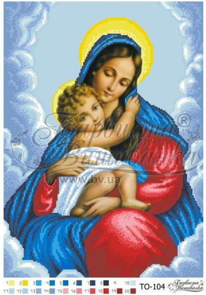 "Madonna delle grazie". Schema ricamo a perline