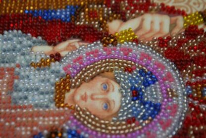 "Madonna in trono con Gesù Bambino". Kit ricamo a perline - Image 2