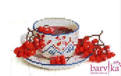 “Tè con bacche”. Mini-kit ricamo a perline