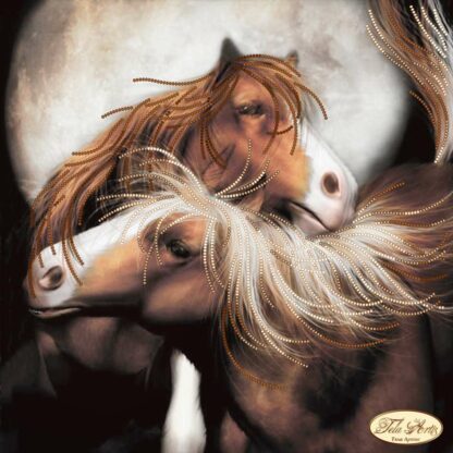 "Amore sotto la luna. Cavalli" di Carol Cavalaris.  Schema ricamo a perline