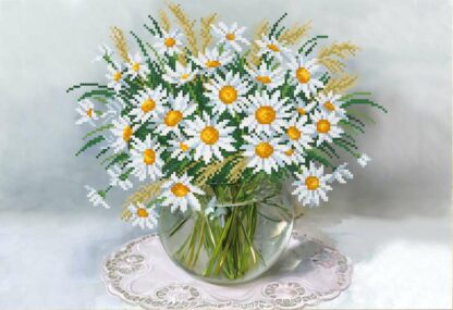"Bouquet di margherite". Schema ricamo a perline