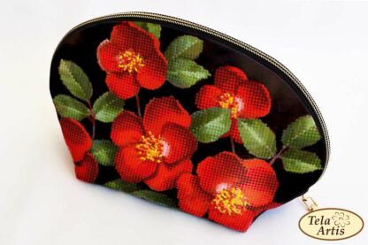 "Fiori estivi". Porta trucco ricamo a perline