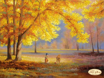 "Giochi nel parco d'autunno".  Schema ricamo a perline