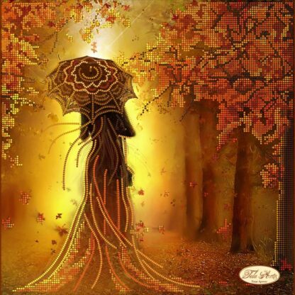 "La donna Autunno".  Schema ricamo a perline