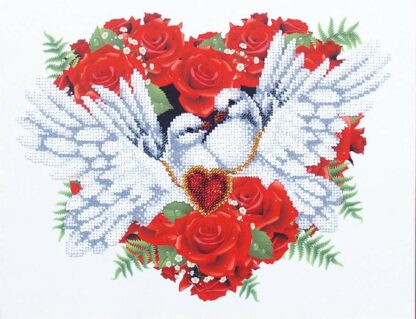 “Amore per sempre. Colombe”. Kit ricamo a perline