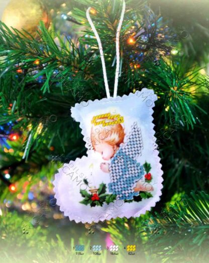"Angelo". Decorazione di Natale ricamo a perline