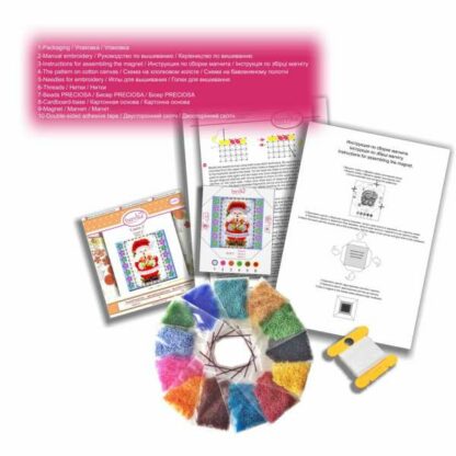 "Babbo Natale". Kit-calamita ricamo a perline - Image 2