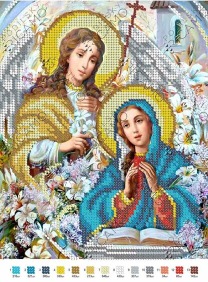 "L'Annunciazione a Maria". Schema ricamo a perline