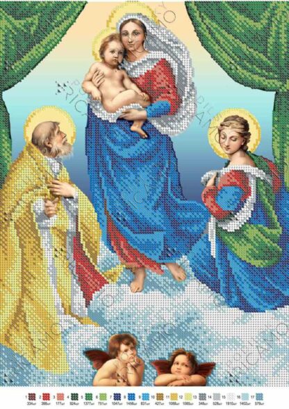 "Madonna Sistina". Schema ricamo a perline - Image 2