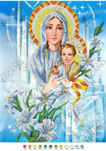 "Madre di Dio. Fragilità". Schema ricamo a perline