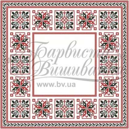 "Ornamento etnico". Tovaglia ricamo a perline