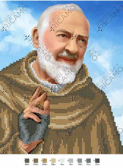 "Padre Pio da Pietrelcina"-02. Schema ricamo a perline