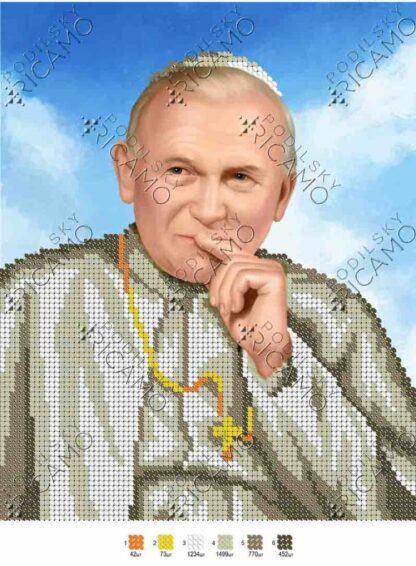 "Papa Giovanni Paolo II"-02. Schema ricamo a perline