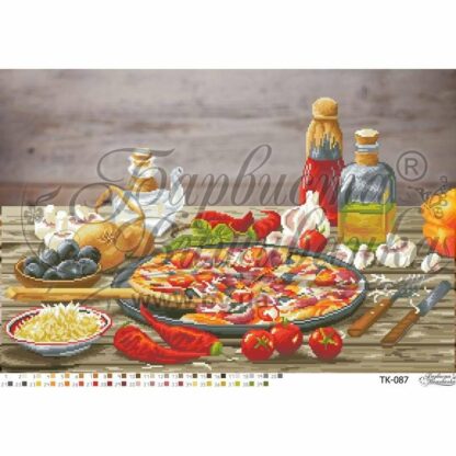 “Pizza Italiano”. Schema ricamo a perline