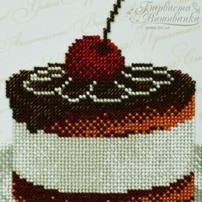 “Torta al cioccolato con ciliegia”. Schema ricamo a perline - Image 2