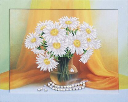 “Bellissime margherite”. Kit ricamo a perline