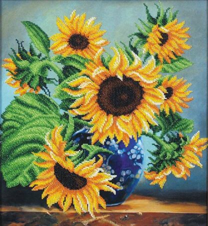 “Colori del sole. Girasoli”. Kit ricamo a perline