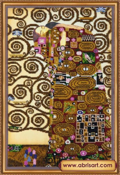 “L'albero della vita. Abbraccio” di Gustav Klimt. Kit ricamo a perline