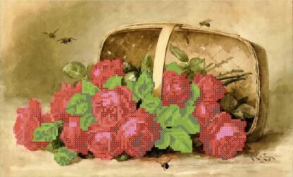 “Basket of Beauties Roses” di Paul de Longpre. Schema ricamo a perline