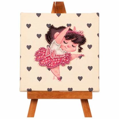 "Brava ballerina". Kit-pensierino ricamo a perline, con cavalletto