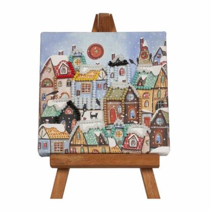 "Inverno in città"-02. Kit-pensierino ricamo a perline, con cavalletto