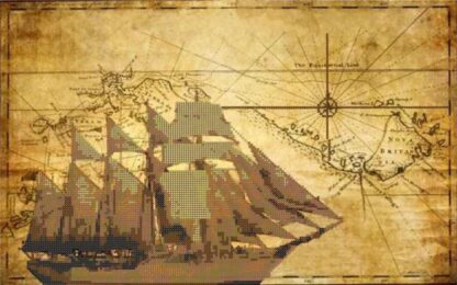 “La mappa antica. Nave”. Schema ricamo a perline