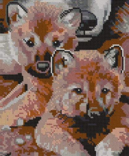"Mamma lupa con i suoi due cuccioli". Schema ricamo a perline - Image 3