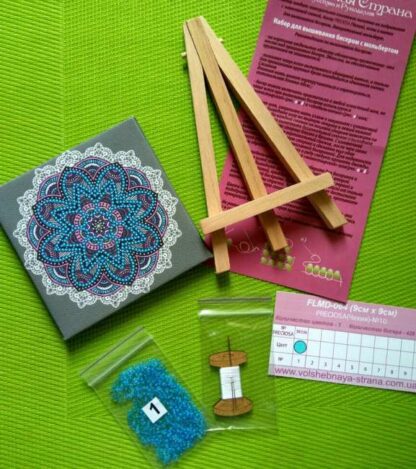 "Mandala"-03. Kit-pensierino ricamo a perline, con cavalletto - Image 3