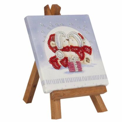 "Orsetti innamorati". Kit-pensierino ricamo a perline, con cavalletto - Image 2