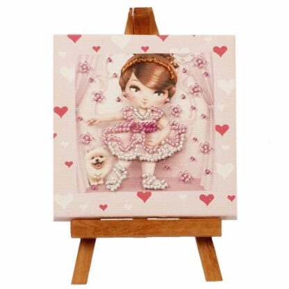 "Prima ballerina". Kit-pensierino ricamo a perline, con cavalletto