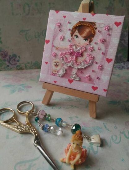 "Prima ballerina". Kit-pensierino ricamo a perline, con cavalletto - Image 3