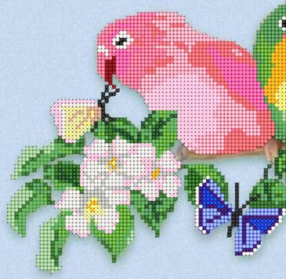 "I pappagalli colorati". Schema ricamo a perline - Image 2