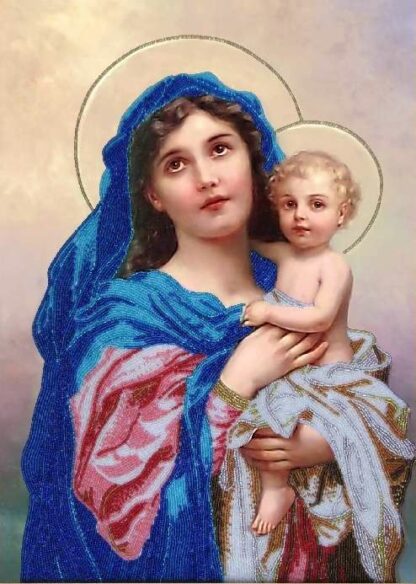 "Madonna col Bambino" di Hans Zatzka. Kit ricamo a perline