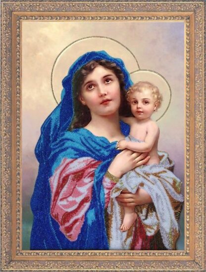 "Madonna col Bambino" di Hans Zatzka. Kit ricamo a perline - Image 2
