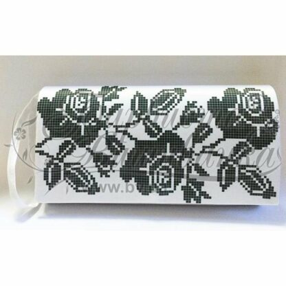 "Fiori. Monocolor". Borsetta-pocket ricamo a perline, beige
