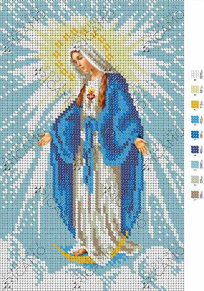 "L'Immacolata Concezione". Schema ricamo a perline