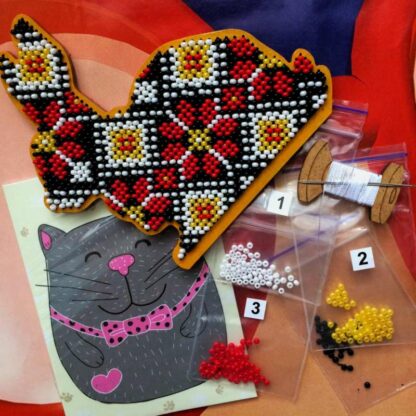 "Coniglietto. Motivi Jacquard". Kit ricamo a perline in legno - Image 3