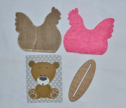 "Gallina. Fiore rosa". Kit ricamo a perline in legno - Image 2