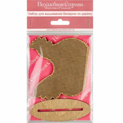 "Gallina. Ornamento blu". Kit ricamo a perline in legno - Image 2