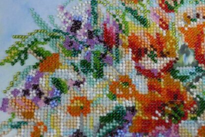 "I fiori di primavera nel vaso". Kit ricamo a perline - Image 2