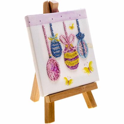 "Uova di Pasqua"-02. Kit-pensierino ricamo a perline, con cavalletto - Image 2