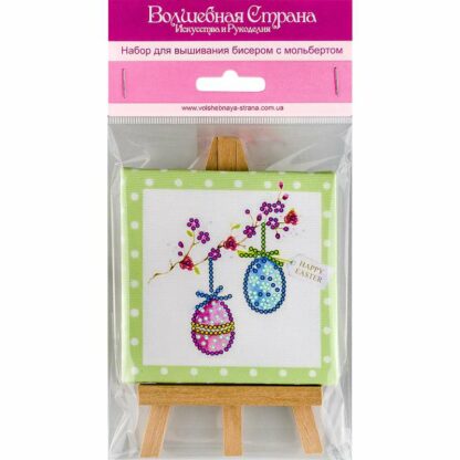 "Uova di Pasqua". Kit-pensierino ricamo a perline, con cavalletto - Image 3