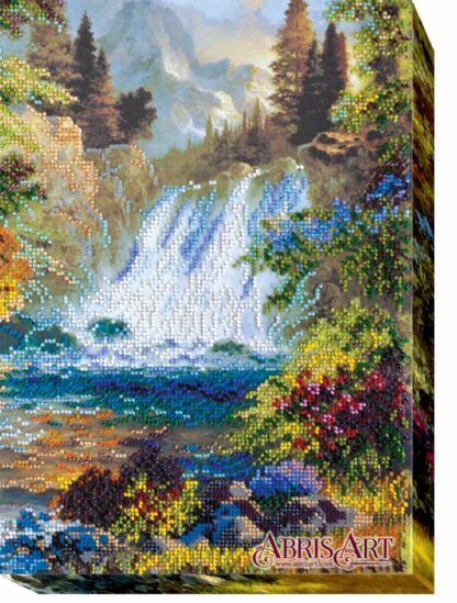 "Cascata nella foresta". Kit ricamo a perline