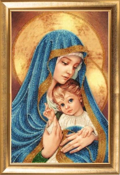 "Madonna con Bambino. Blu" di Zorina Baldescu. KIT ricamo a perline - Image 2