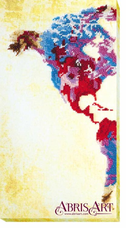 "Pop art. Mappa Mondo"-01. Kit ricamo a perline
