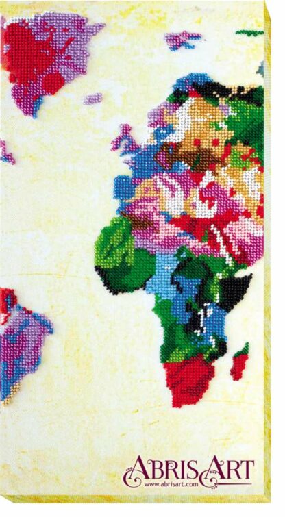 "Pop art. Mappa Mondo"-02. Kit ricamo a perline