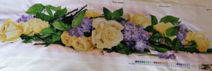 "Rose gialle e lilla" di  Paul de Longpre. Schema ricamo a perline - Image 2
